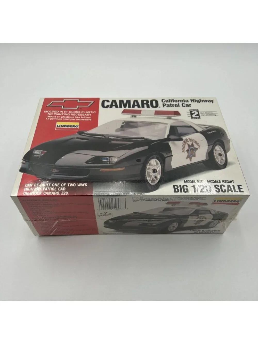 Lindberg Chevrolet Camaro California Highway Patrol Car 1/20 Sealed Model Kit